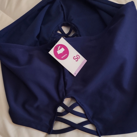 SO Swim Shorts Women's Sz XL Blue Nylon Spandex Polyester NWT - Picture 2 of 14